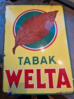 Emaille bord Welta tabak 1954, Ophalen of Verzenden, Gebruikt, Reclamebord