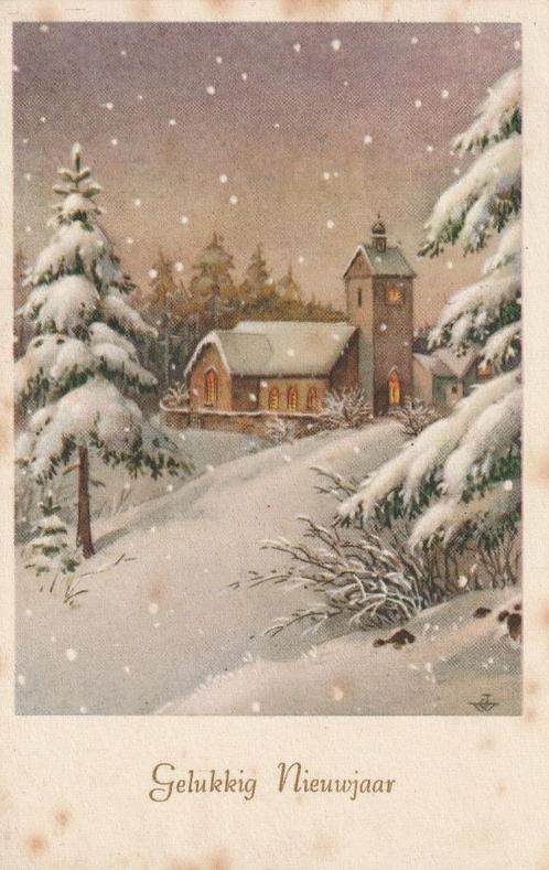 KERST BOERDERIJ SNEEUW JAREN 50 ZEER MOOIE OUDE KAART KH689, Verzamelen, Ansichtkaarten | Themakaarten, Gelopen, 1940 tot 1960