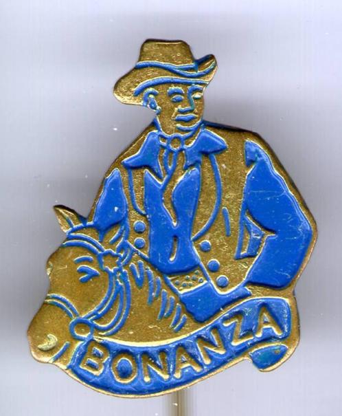 Bonanza Ben blauw op koper TV/stripfiguur speldje ( R_058 ), Verzamelen, Speldjes, Pins en Buttons, Nieuw, Speldje of Pin, Figuurtje