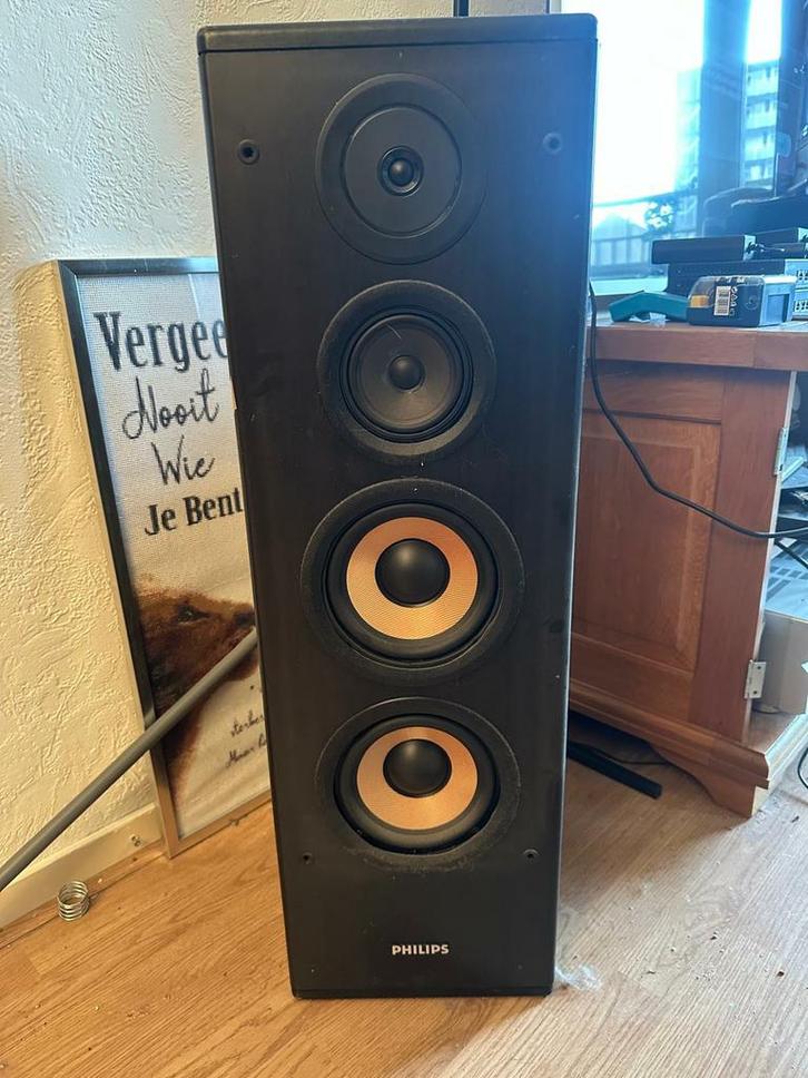 Philips FB820 Luidspreker - Krachtig Geluid!, Audio, Tv en Foto, Luidsprekers, Gebruikt, Front, Rear of Stereo speakers, 120 watt of meer