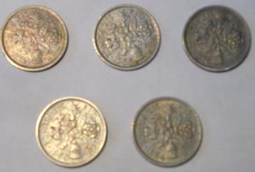 ENGELAND 5 x Elizabeth II Sixpences beschikbaar voor biedingen