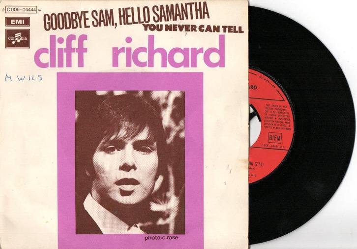 Cliff Richard – Goodbye Sam, Hello Samantha, Cd's en Dvd's, Vinyl Singles, Zo goed als nieuw, Pop, 7 inch, Ophalen of Verzenden