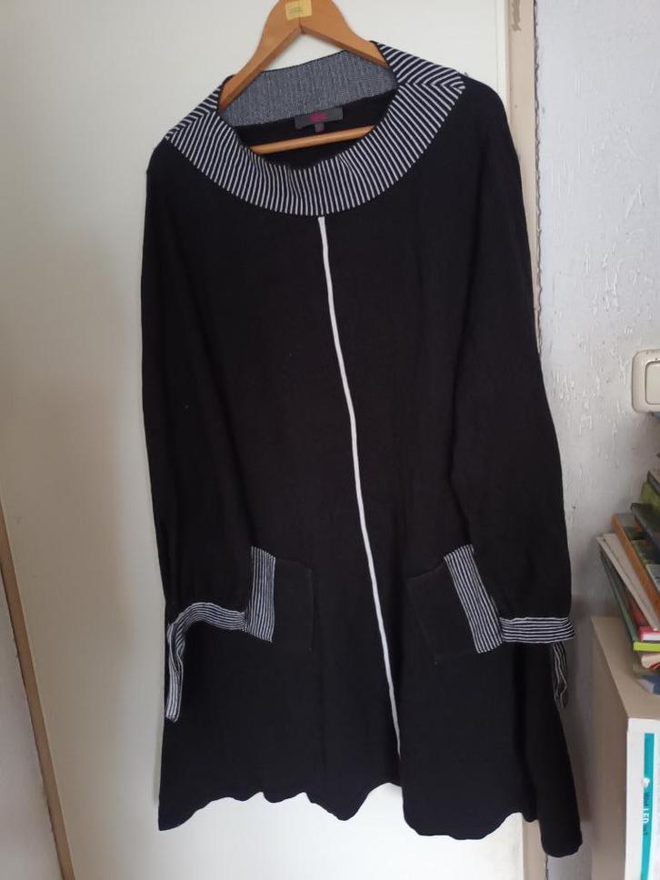 Zwart wollen jurk Mt 52 XXL winterjurk Rimini  elk seizoen, Kleding | Dames, Grote Maten, Zo goed als nieuw, Jurk, Zwart, Ophalen of Verzenden