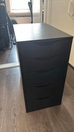 Ikea Alex ladekast zwart geverfd, Huis en Inrichting, Kasten | Ladekasten, Ophalen, Minder dan 50 cm, Gebruikt, 5 laden of meer