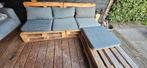 Loungeset van EPAL pallets en kussens, Ophalen, 5 zitplaatsen, Gebruikt, Loungeset