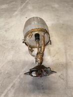 Antieke Hanglamp met Glazen Kap, Antiek en Kunst, Antiek | Lampen, Ophalen of Verzenden