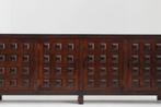 Vintage Brutalist Sideboard, Ophalen, 200 cm of meer, 25 tot 50 cm, Overige houtsoorten