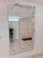 Prachtige unieke grote art deco spiegel met glas decoratie, Ophalen, Zo goed als nieuw, 100 tot 125 cm, 150 tot 200 cm