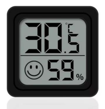 Thermometer Hygrometer met Comfortindicator - Zwart 44x44x11 beschikbaar voor biedingen