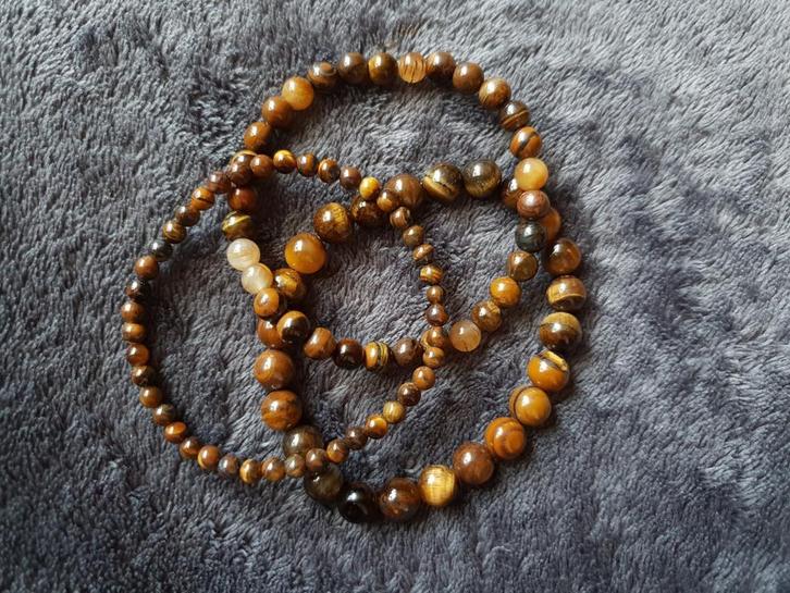 Tijgeroog armbandjes (Synthetisch), Sieraden, Tassen en Uiterlijk, Armbanden, Nieuw, Overige materialen, Bruin, Ophalen of Verzenden