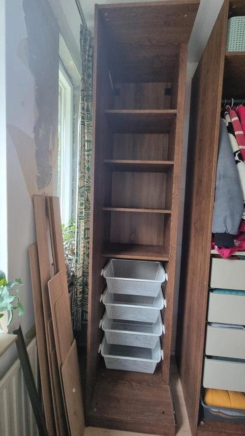 Ikea pax aanbouwdeel hoek met draadmanden donkerbruin, Huis en Inrichting, Kasten | Kledingkasten, Zo goed als nieuw, 200 cm of meer