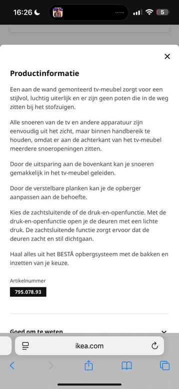 IKEA BESTA Tv-meubel Donkergrijs - afbeelding 4