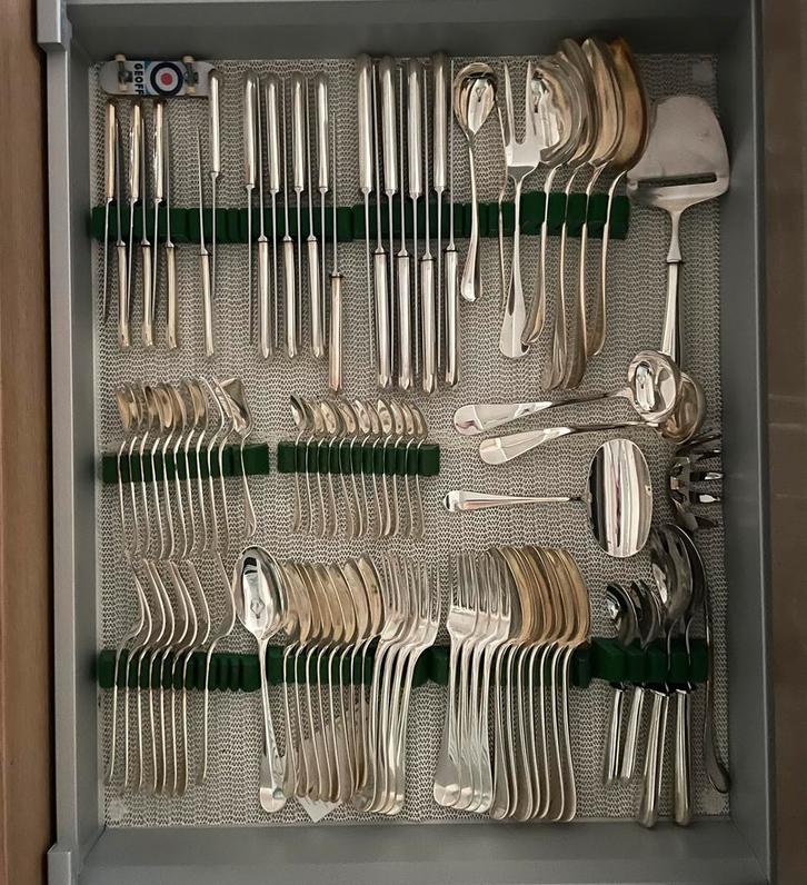 Verzilverd Keltum Bestekset Hollands Glad  compleet, Huis en Inrichting, Keuken | Bestek, Gebruikt, Bestekset, Zilver, Ophalen of Verzenden