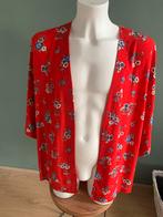 Rode blouse bloemetjes L kimono blouses bloemen vest rood, Nieuw, Maat 42/44 (L), Verzenden, Rood