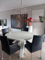 Ronde hoogglans witte Goossens eettafel, Huis en Inrichting, Tafels | Eettafels, Ophalen of Verzenden