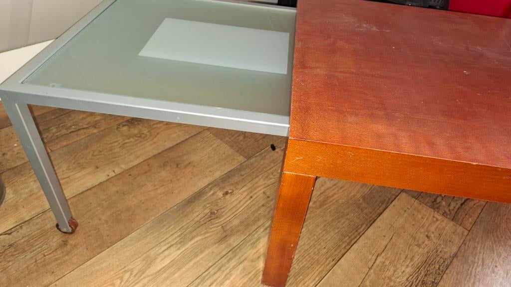 Kersenhouten uitschuifbare salontafel, Ophalen, 100 tot 150 cm, 50 tot 100 cm, Zo goed als nieuw