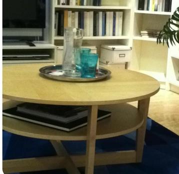 Ikea salontafel Vejmon berken diameter 90cm h47cm