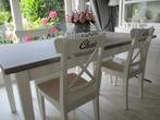 mooie landelijke tafel1,80m met4stoelen zgan, Huis en Inrichting, Tafels | Eettafels, Ophalen, Eikenhout, 50 tot 100 cm, Zo goed als nieuw