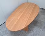 Nieuw! Massief eiken salontafel in organische kiezelvorm., Ophalen, Minder dan 45 cm, Nieuw, 75 cm of meer