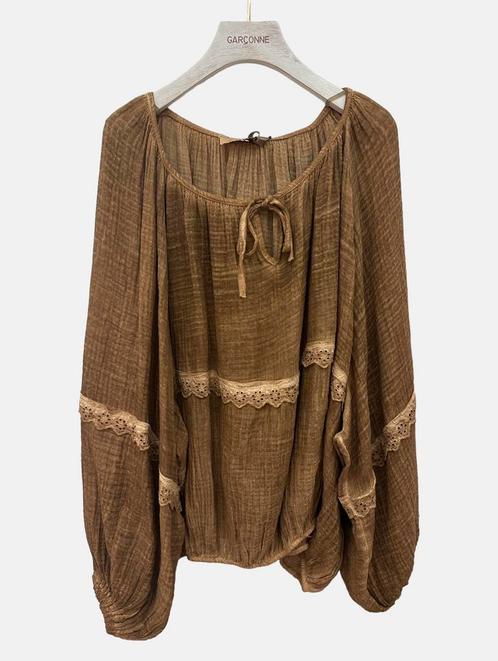 GARCONNE tuniekblouse Ibizastyle mt TU, Kleding | Dames, Blouses en Tunieken, Nieuw, Bruin, Verzenden