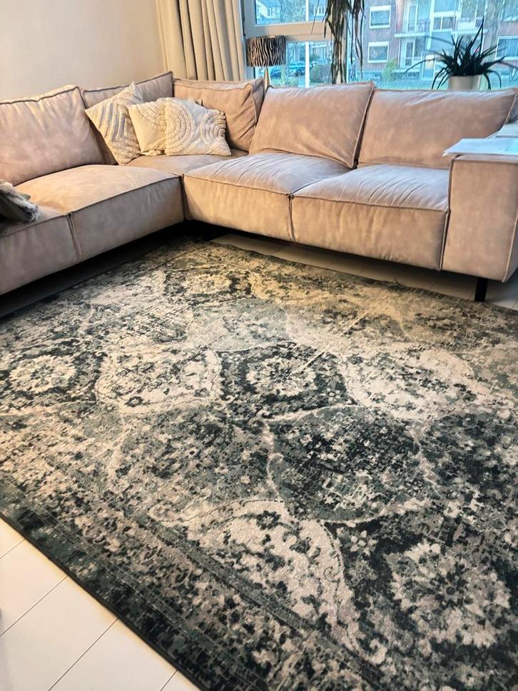 Mooi vloerkleed 2 bij 3 meter groen/beige, Huis en Inrichting, Stoffering | Tapijten en Kleden, Gebruikt, 200 cm of meer, 200 cm of meer