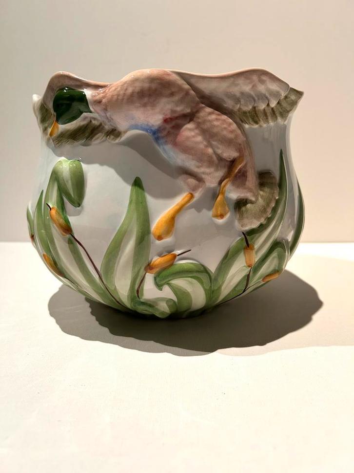 Portugese barbotine sierpot, Sieraden, Tassen en Uiterlijk, Edelstenen, Zo goed als nieuw, Ophalen of Verzenden