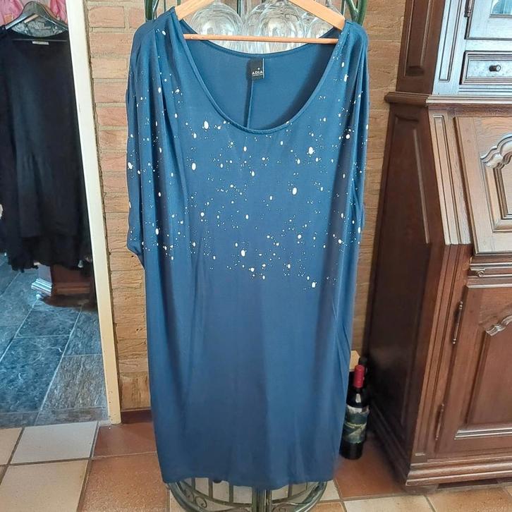 Jurk/Tuniek van het merk Adia.  Maat M. (46/48), Kleding | Dames, Grote Maten, Zo goed als nieuw, Jurk, Blauw, Verzenden