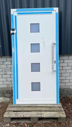 (234) Nieuwe witte aluminium voordeur incl kozijn en glas, Deurkozijn, 150 tot 225 cm, Inclusief glas, Ophalen