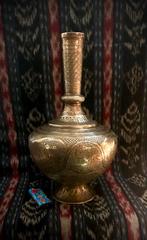 Antieke hand gegraveerde bronzen Hookah waterpijp lPerzie, Verzenden, Brons