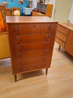 Vintage Deens Ladekast Ladekastje Kast Kastje Teak Fineer, Huis en Inrichting, Kasten | Ladekasten, Ophalen, Gebruikt, 50 tot 100 cm
