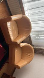 2 crème gele fauteuils, Huis en Inrichting, Fauteuils, Ophalen, Zo goed als nieuw, 75 tot 100 cm, 50 tot 75 cm