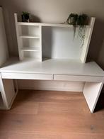 Ikea MICKE Bureau, wit, 142x50 cm met opbouw, Zo goed als nieuw, Ophalen