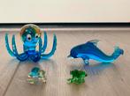Glazen beeldjes: dolfijn, octopus, kikker, schildpad, Antiek en Kunst, Ophalen of Verzenden
