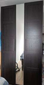 Ikea pax kledingkast zwartbruin, 2 delen. Hang en schappen, Ophalen, 100 tot 150 cm, 200 cm of meer, Zo goed als nieuw