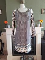 K-Design K design blauw roze crème jurk M 38 gratis verz, Maat 38/40 (M), K-design, Nieuw, Knielengte