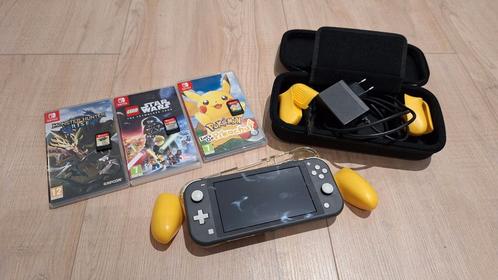 Nintendo switch lite + 3 spellen, Spelcomputers en Games, Spelcomputers | Nintendo Switch, Zo goed als nieuw, Switch Original