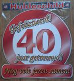 Huldeschild en Gevelvlag XXL   40 jaar Getrouwd    ( Nieuw ), Ophalen of Verzenden, Nieuw, Versiering, Geboorte of Huwelijk