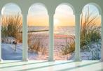 Strand 3D behang Bogengalerij, strand behang, Fotobehang4you, Huis en Inrichting, Stoffering | Behang, Verzenden, Minder dan 10 m²