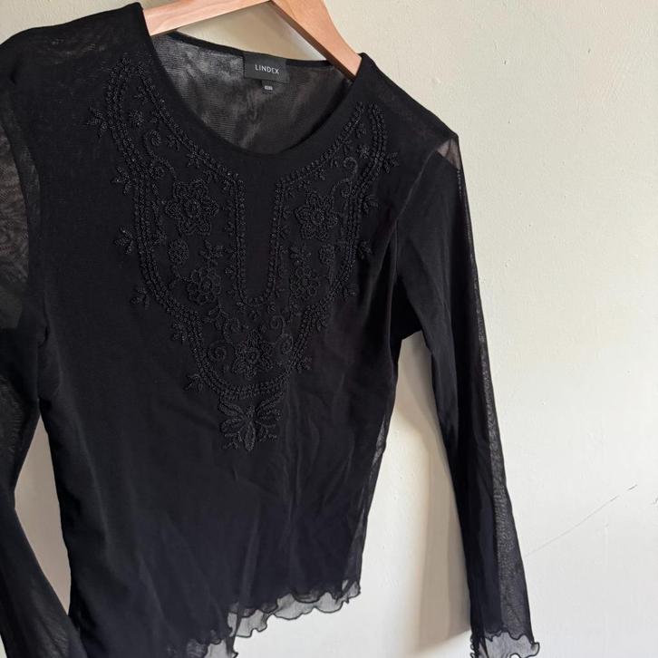 Vintage Goth Top met Lange Mouwen, maat M, Kleding | Dames, Tops, Zo goed als nieuw, Maat 38/40 (M), Zwart, Lange mouw, Ophalen of Verzenden