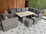 Luxe Wicker Loungeset met Eettafel, Tuin en Terras, Tuinsets en Loungesets, Gebruikt, 6 zitplaatsen, Ophalen of Verzenden, Loungeset