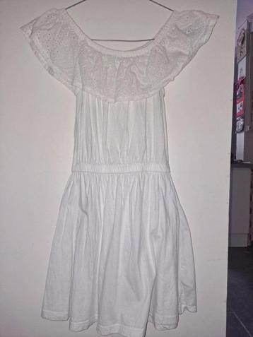 Witte jurk wit jurkje broderie 152 off shoulder zomerjurk  beschikbaar voor biedingen