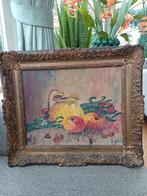 Frans Brocante Stilleven Olieverf Schilderij oude lijst, Ophalen of Verzenden