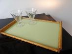 Art Deco Plateau/Dienblad hout/glas, Ophalen of Verzenden