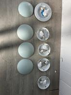 4x Plafondlamp compleet, 1x incompleet, Ophalen, Gebruikt, Glas