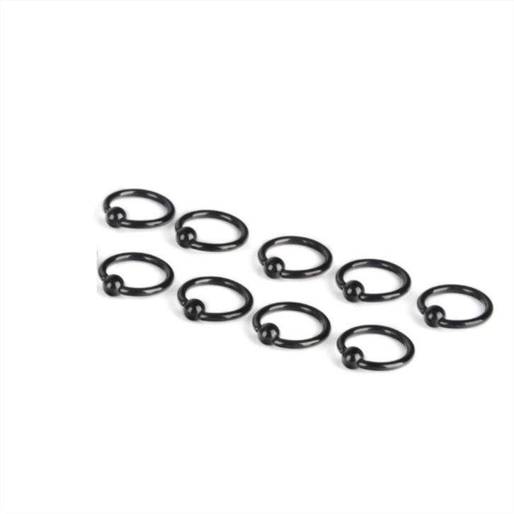 Zwarte chirurgisch stalen piercing ringetjes 1,2 x 12 mm., Sieraden, Tassen en Uiterlijk, Piercings, Nieuw, Staal, Ophalen of Verzenden