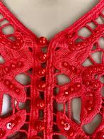 J104 Nieuw: Monari maat 38=M lange blouse tuniek top rood, Maat 38/40 (M), Monari, Nieuw, Ophalen of Verzenden