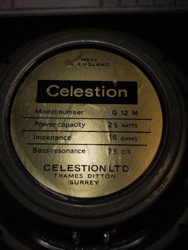 Celestion Greenback 1969 G12M 25W 16ohm, Muziek en Instrumenten, Versterkers | Bas en Gitaar, Gebruikt, Gitaar, Minder dan 50 watt