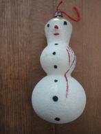 Mooie oude glazen kerstbal sneeuwpop sneeuwman, Ophalen of Verzenden, Gebruikt