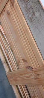 Wit behandeld massief houten veer en groef planken, Ophalen, Gebruikt, 25 tot 50 mm, 200 tot 250 cm