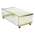 Italiaanse Glazen Salontafel Gallotti & Radice Design, Ophalen, Gebruikt, 100 tot 150 cm, 50 tot 100 cm